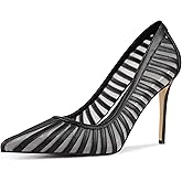 GPXGPX Women's Pumps Pointed Toe Heels Closed Toe Mesh Pumps High Stiletto Heels Dress Office Work Shoes for Women