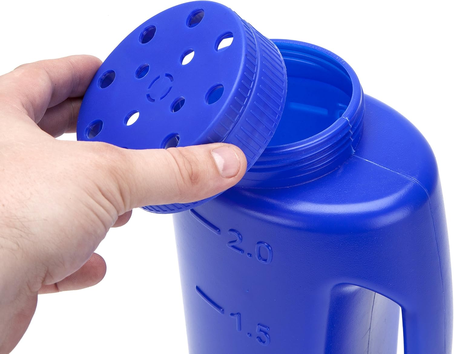 Katai - 2L Hand Held Spreader in Blue. Adjustable Hole Size for Seed Fertiliser, Salt to Deice or any size Granule Complete with Scoop - Image 3
