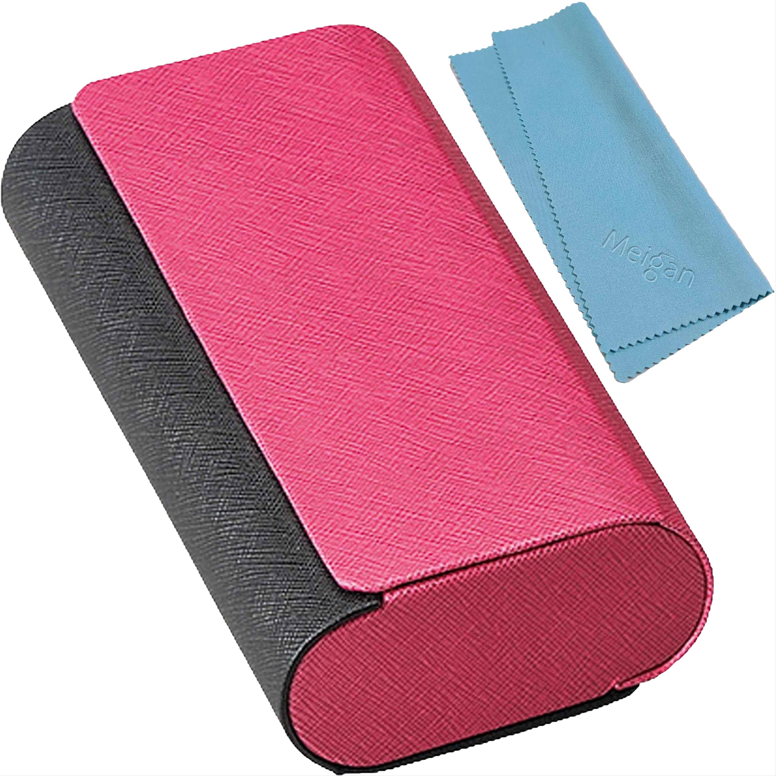 Photo 1 of ????(Meigan) Double Glasses Case Aluminum Hard Shell Pink For Men, Women | For Reading glasses and sunglasses etc.
