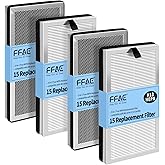 FFAC MA15 Replacement Filter Compatible with MA-15 Air Purifier, 3-in-1 Filtration System of MA15 Filters, H13 True HEPA and Activated Carbon Filter, 4 Pack