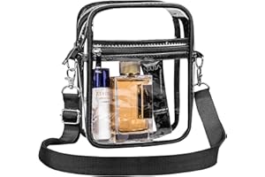 KKEETUR Clear Bag Stadium Approved Crossbody, Small Clear Purses for Women and Men, Transparent Concert Bags Clear Messenger Bag