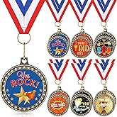 Sasylvia 12 Pcs Participation Appreciation Award Medals Thank You Medal with Red White Blue Neck Ribbon Winner Trophy Award Inspirational Appreciation Gift Bulk for Adult Team Coworker