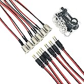 lkelyonewy 5.5 x 2.1 mm DC Power Jack Socket Threaded Female Panel Mount Connector Adapter with Dustproof Plug 6Pack