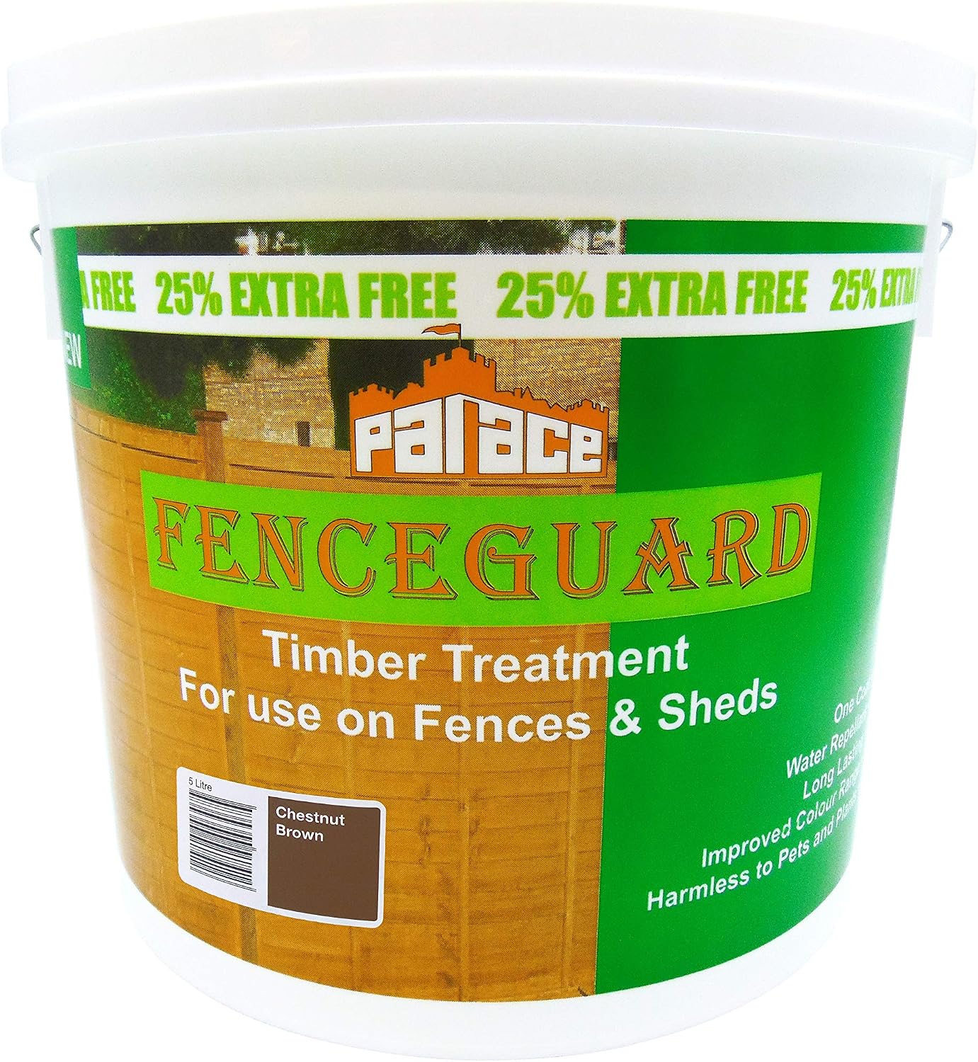 Palace Fenceguard Chestnut Brown 5 Litre - Weather-Resistant Exterior Wood Stain for Fences & Garden Structures