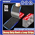PHIXBEAR 20 Sets Super Adhesive Hook and Loop Strips Heavy Duty, Made of 3M VHB, Heat Resistant Waterproof, Outdoor or Indoor Use, Black 1.2x3.2 Inch