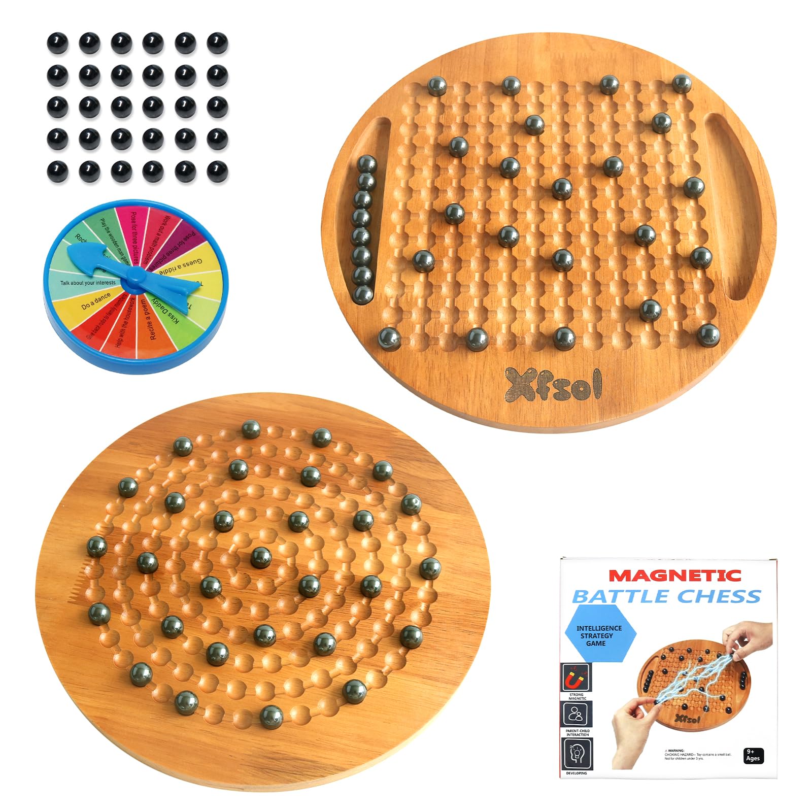 Photo 1 of **BOARD ONLY**
Magnetic Chess Game Set,Double Sided Hardwood Board Game with 30Pcs Magnet Balls,Develop Intelligence,Brain Exercise Magnetic Strategy Games for Kids,Teens and Adults (Style C)