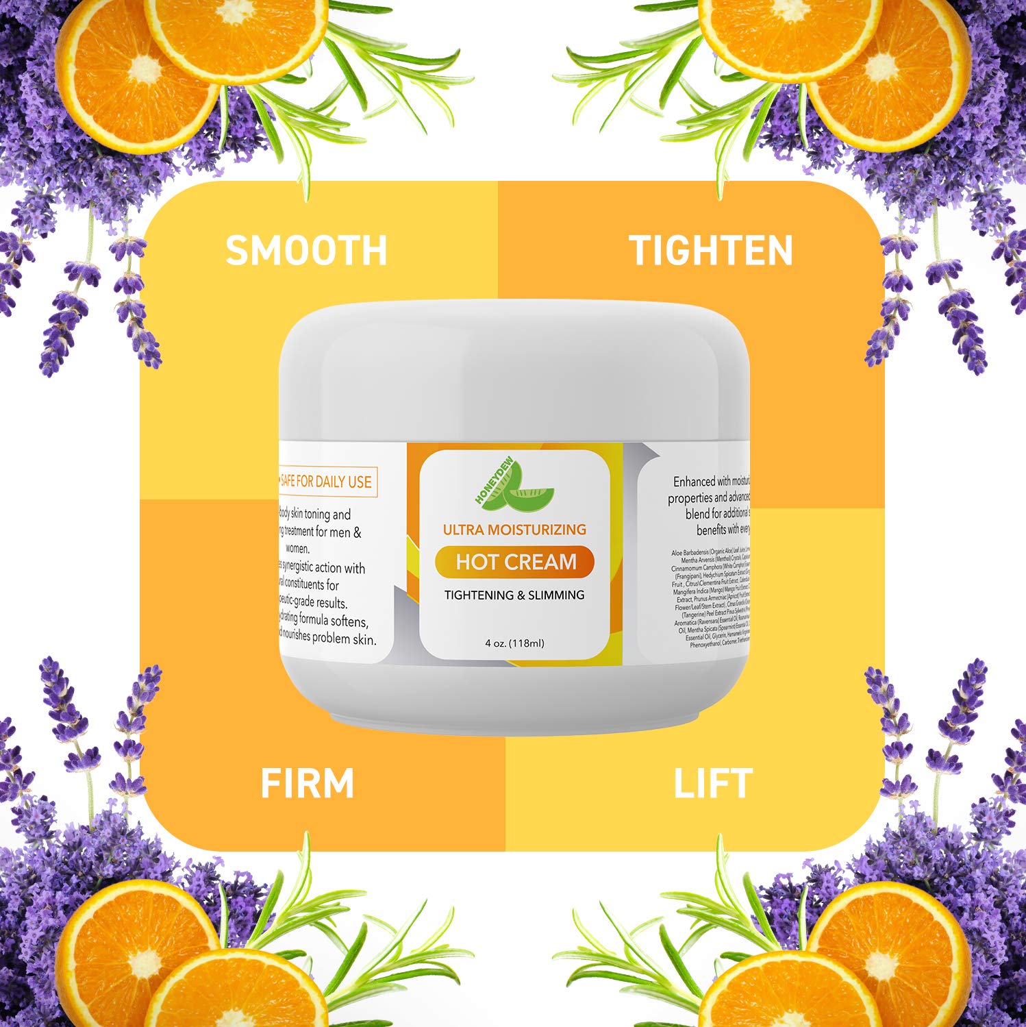Hot Cream for Cellulite for Women and Men Natural Anti Aging Cream with Antioxidants and Essential Oils Rosemary Lavender Aloe Deep Tissue Massage & Muscle Relaxer : Beauty