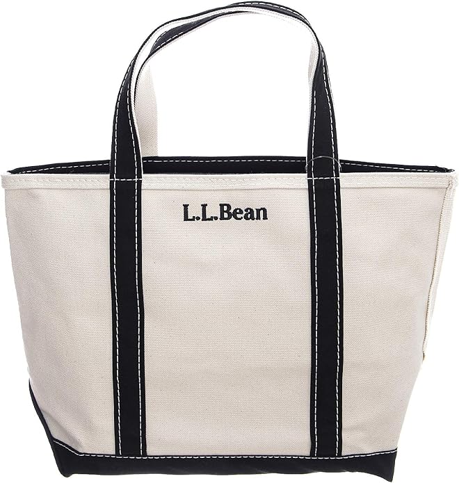 L.L.Bean ZipTop Boat & Tote Medium Bag White/Black White Size One