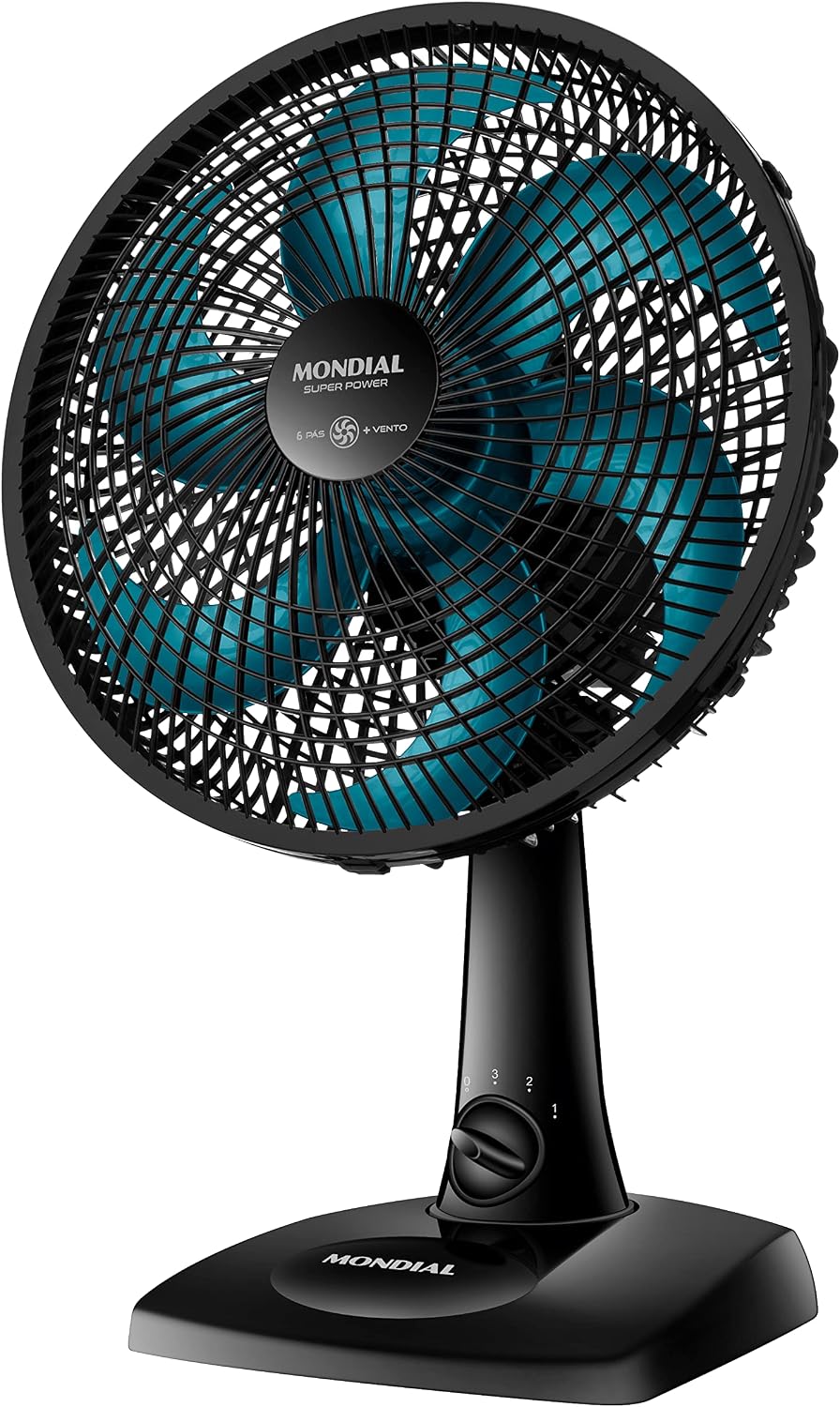 MONDIAL Ventilador de Mesa 30cm Super Power, Preto/Azul Petróleo, 60W, 110V - VSP-30-AP