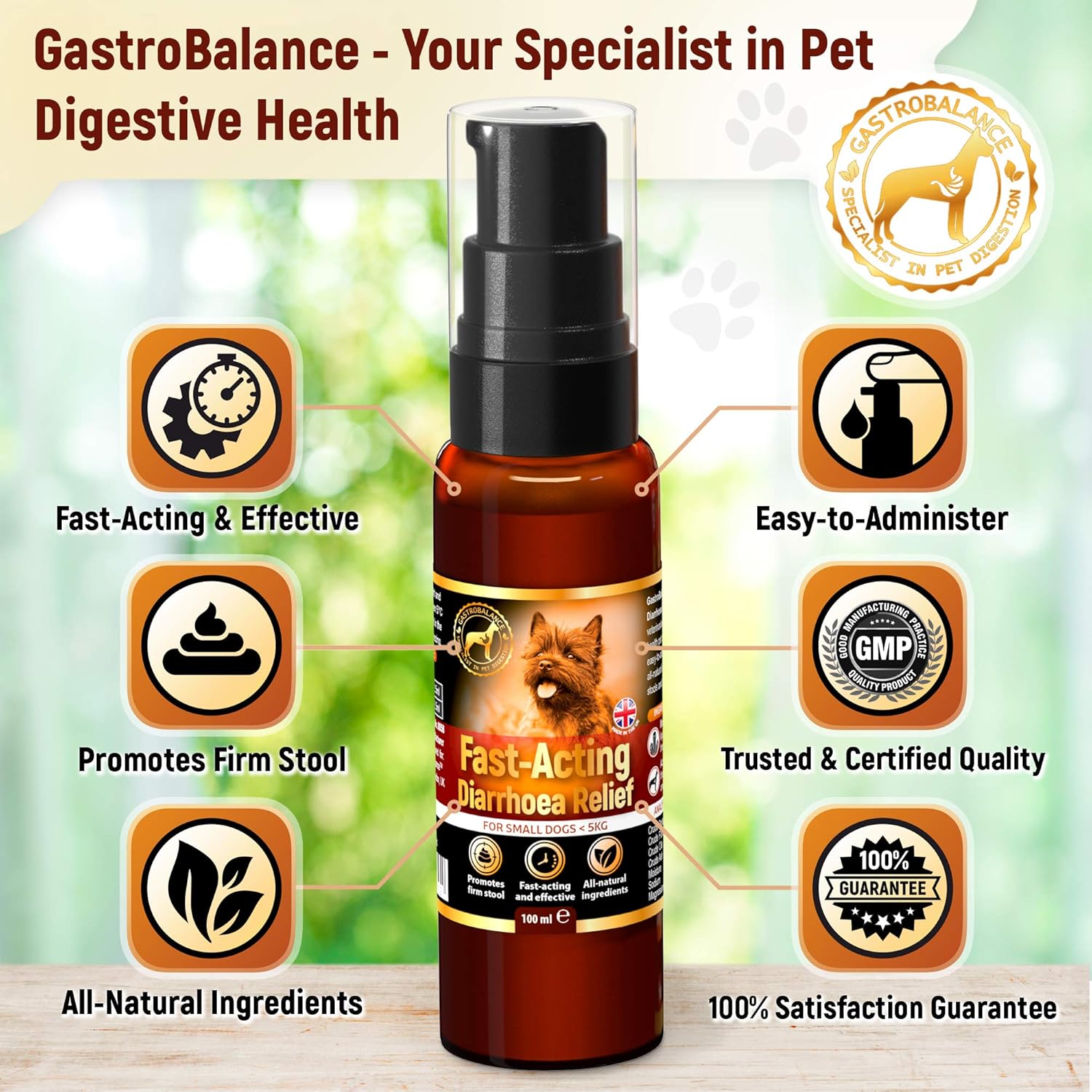 GastroBalance Diarrhoea AllNatural FastActing Diarrhea Relief Digestive Supplement (for
