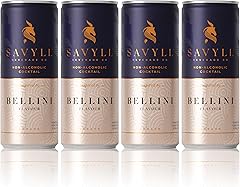 SAVYLL Non-Alcoholic Peach Bellini Mocktail 4-Pack (8.45 fl oz cans)