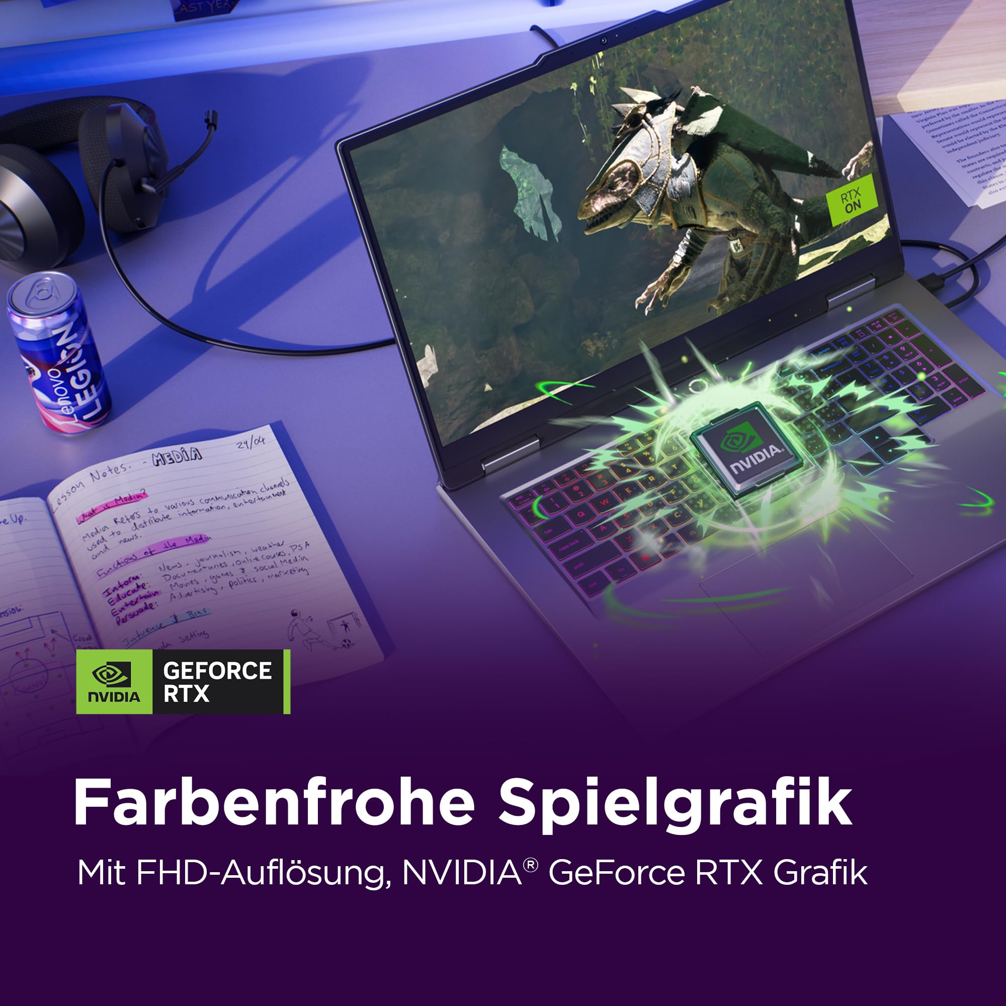 Lenovo LOQ Gaming AI Laptop | 17.3" Full HD 165Hz Display | NVIDIA GeForce RTX 5070 | Intel Core i7-14700HX | 16GB RAM | 1TB SSD | Win11 | QWERTZ | 24-Zonen-RGB-Tastatur | Grau | 3 Monate GamePass 7