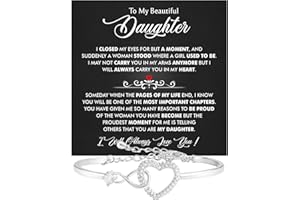 Larvincy To My Daughter Bracelet From Mom Or Dad With Heartfelt Message & Elegant Box - Valentines Day Gifts For Daughter, Jewelry Gift For Daughter From Mother Or Father On Birthday, Graduation