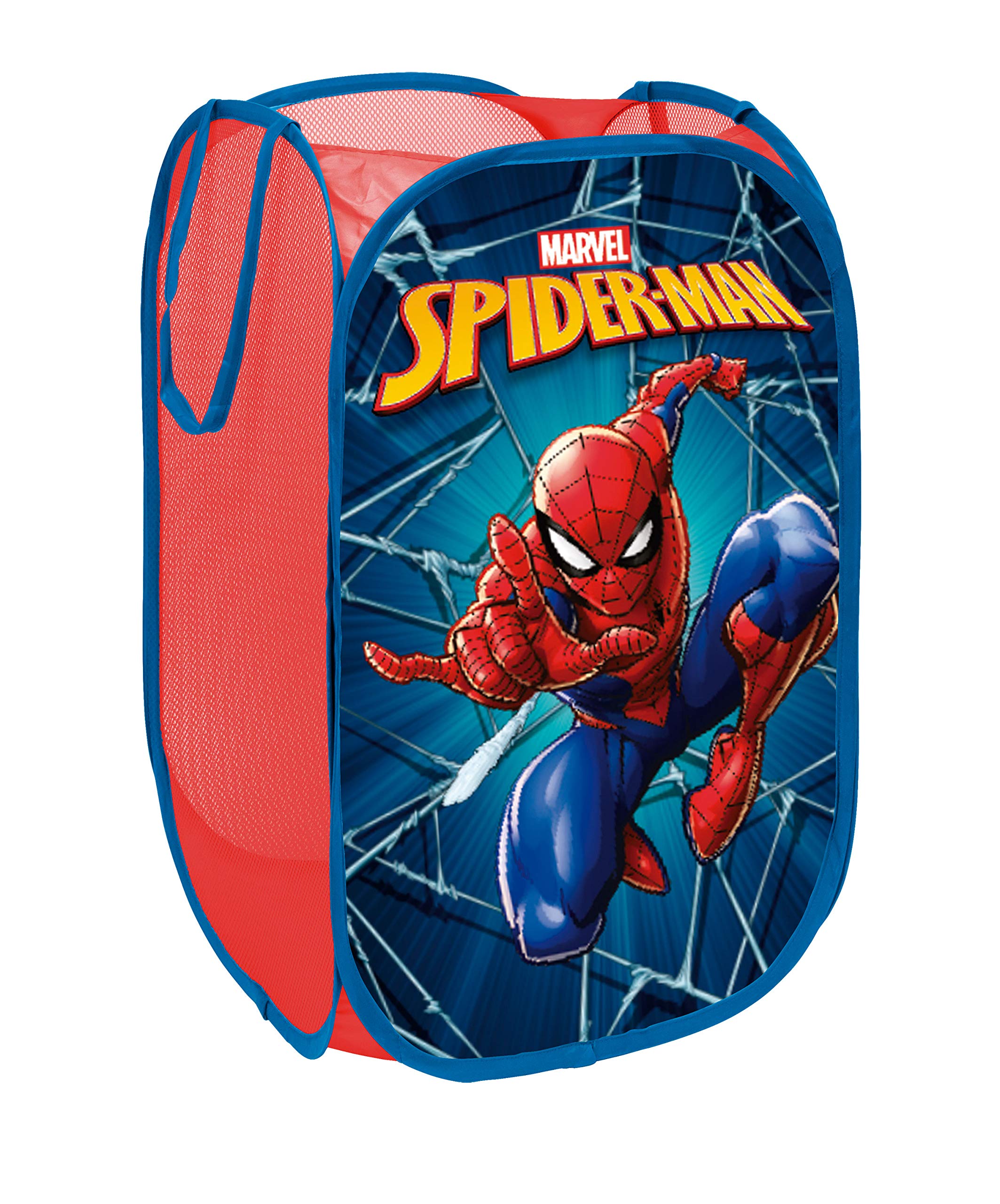 SUPERDIVER - Spiderman Collapsible Storage Basket - Official Marvel License - Ideal for Toys & Clothes - 14x14x23 inches - Easy to Use & Foldable - Perfect for Kids.