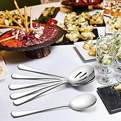 LIANYU 6-Piece Serving Spoons and Forks, 8 3/4 Inch