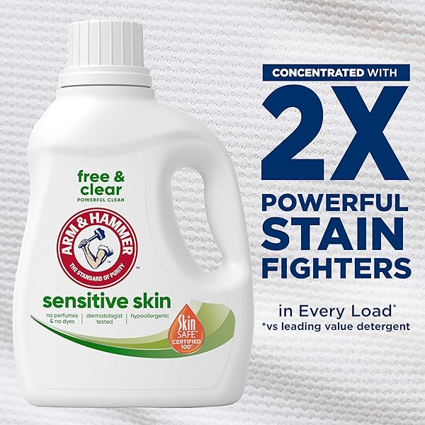 ARM & HAMMER SENSITIVE SKIN FREE & CLEAR LIQUID LAUNDRY DETERGENT, 105 FL OZ, 105 LOADS