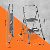 VonHaus 2 Step Steel Ladder Anti Slip Feet Foldable 150kg Capacity view 4