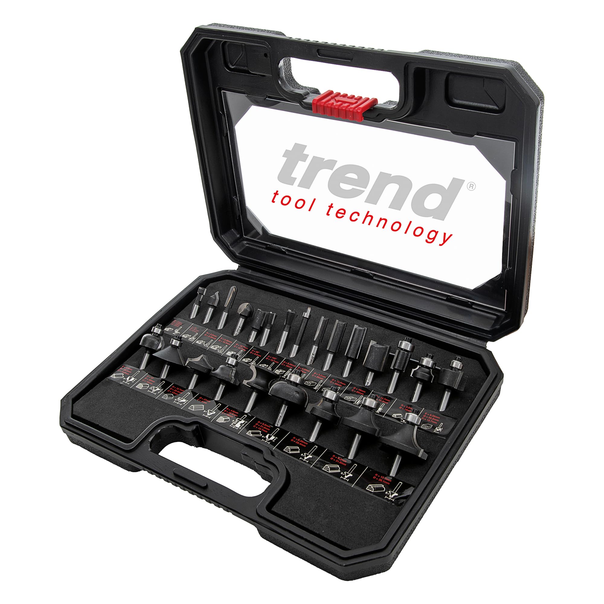 Trend SET/SS24X1/4TC 1/4 Inch Router Cutter Set 24pc. For softwood, hardwood, chipboard, plywood and MDF