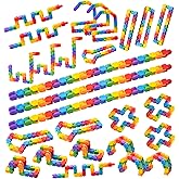 Aubrogo 30pcs Rainbow Party Favors , Bulk Wacky Track Fidgets Toys Snap and Click ,Goodie Bag ,Prizes,Back to School Birthday Students Classroom Fidgets Stocking Stuffers Gift for Kid Teen