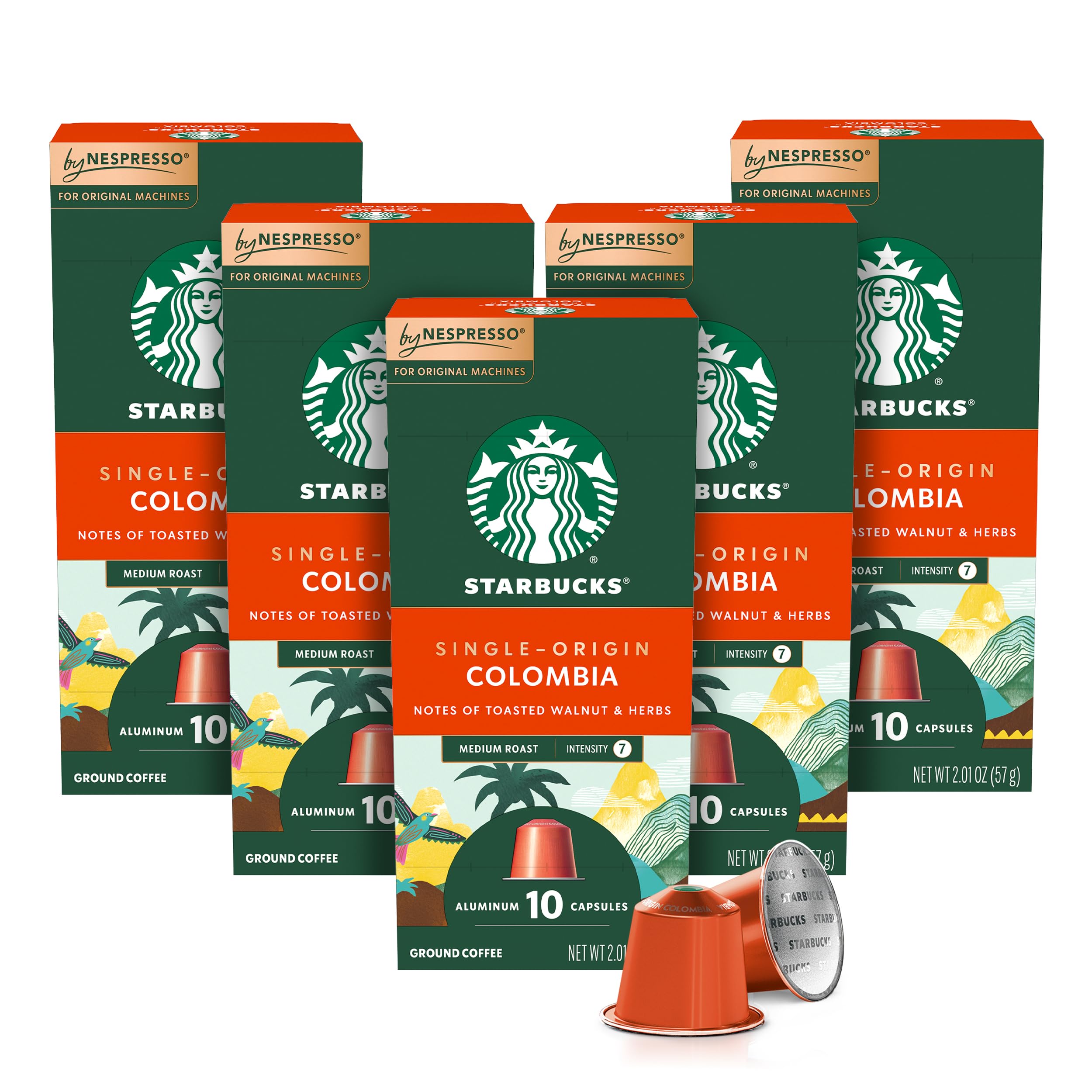 Photo 1 of Starbucks by Nespresso Original Line, Single-Origin Colombia, Medium Roast Coffee, 50-count Espresso Pods
