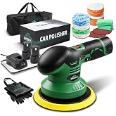 BATOCA S3 Cordless Car Polishers and Buffers, DA Orbital Polishing Machine | 2pcs 11.1V Lithium Batteries Powered Mini Dual Action Polisher with 6 Variable Speeds for Car Detailing, Paint Correction