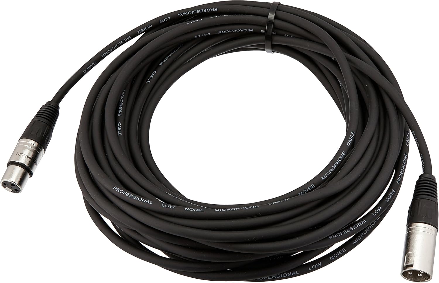 Basics XLR Male to Female Microphone Cable - 50 Feet, Black: Musical Instruments
