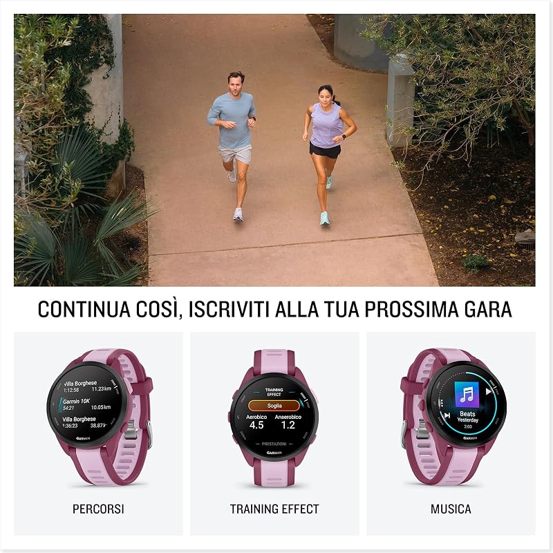 Forerunner 165 Music, 43mm, Smartwatch GPS per la Corsa, Black