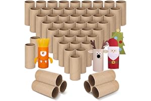 Henoyso 200 Pcs Cardboard Tubes for Craft Bulk 1.57 x 3.35 Inches DIY Empty Toilet Paper Rolls Thick Handmade Sturdy Cardboard Tubes Gift for Christmas Kids School Classroom Art Supplies DIY (Brown)