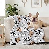 Cute French Bulldog Blanket, Animal Dog Print Throw Blankets for Puppy Dog Crib Bed Couch Sofa Super Soft Lightweight Throw Frenchie Gifts for Women, Bulldog Lover,Baby 40"X30" for Pet/Stroller