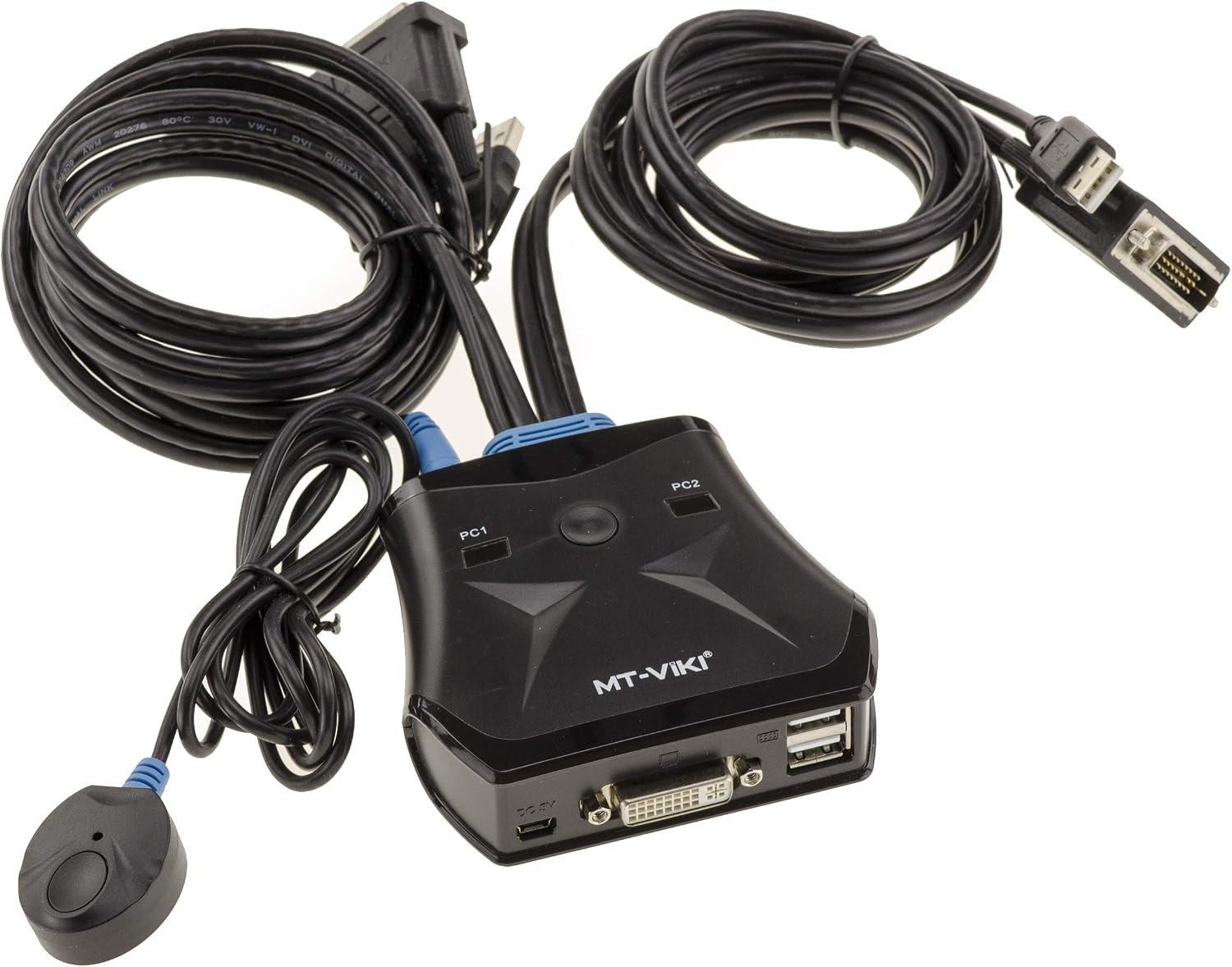 Boîtier KVM Switch Pour 4 PC - Partage écran VGA, Clavier Et Souris USB Avec Télécommande
