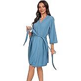 iniber Robes for Women Waffle Knit Bathrobe Soft Lightweight Knee Length Loungewear S-XXL