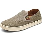 OluKai Pehuea Leather Women's Sneaker, Full-Grain Leather with Microfiber Liners, All-Day Comfort, Causal Drop-In-Heel Style, Clay Honu/Clay, 5