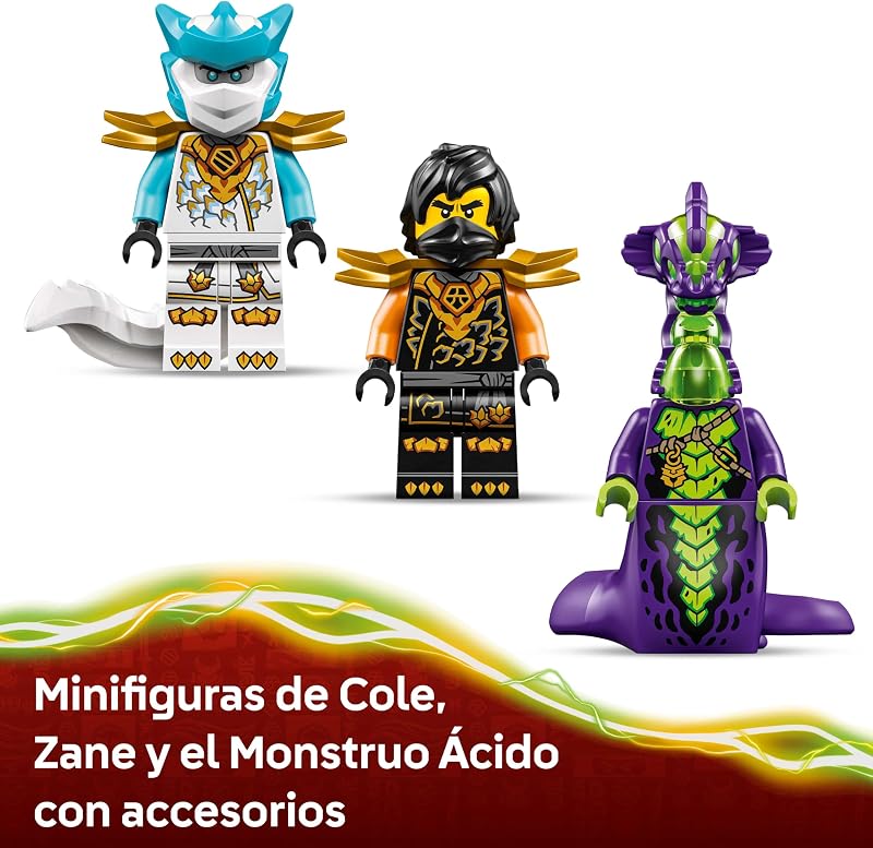 Ninjago Cole e Zane Dragon Mission Mech - Figura de Ação, 3 Ninja Inc. Minifiguras de Armas Toy Swords - Presente de Aniversário para Crianças 7+ e Fãs da Série - 71854 — foto 5 de 8