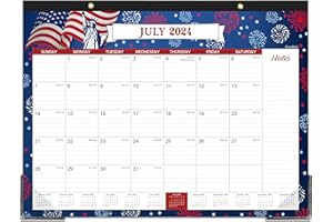 JOURNALTASTIC 2024-2025 Desk Calendar - Large Desk Calendar 2024-2025, 22" x 17", Jul. 2024 - Dec. 2025, 18 Months Planning, Large Ruled Blocks, Tear Off Design, 2 Corner Protectors & 2 Hanging Hooks
