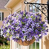 INQCMY Artificial Hanging Flowers for Outdoors, 5 Bundles UV Resistant Artificial Hanging Baskets,All Weather Fake Flowers for Patio, Porch, Yard, Window Box,Home for Spring Summer Decoration.