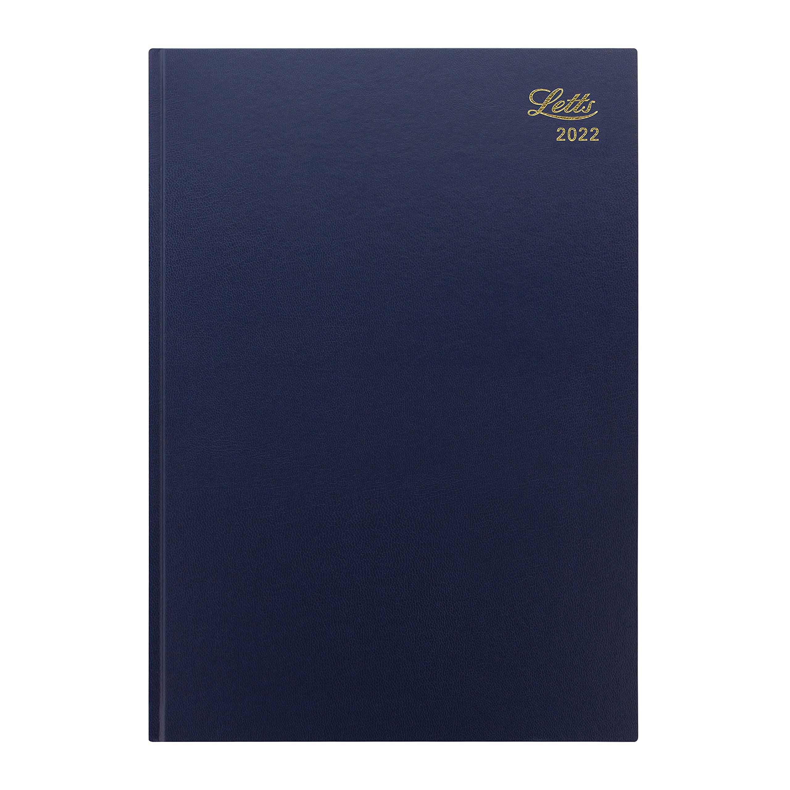 Letts of London Standard A4 Week to View 2022 Diary - Blue, 22-T31ZBL