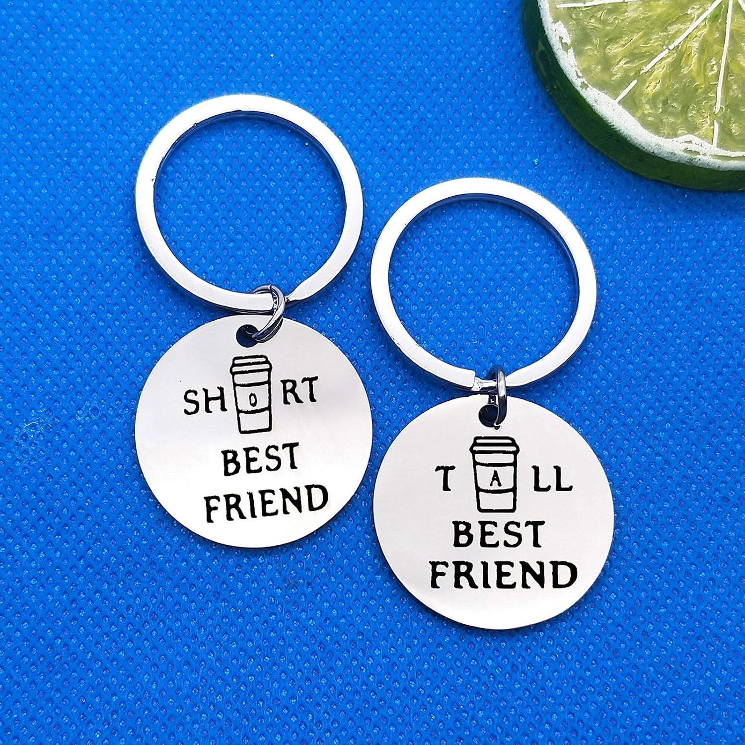 Funny Best Friend Keyring Friendship Gifts Tall and Short Best Friend Keychain Set Friendship Key Ring BFF Gifts for Women Men Birthday Christmas Gifts Graduation Valentine's Day Gifts for Friends - Image 3
