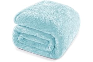 Whale Flotilla Fleece Queen Size Blanket for Bed 90x90 Inch, Super Plush and Soft 300GSM Blankets for All Season, Fluffy and Lightweight, Light Blue