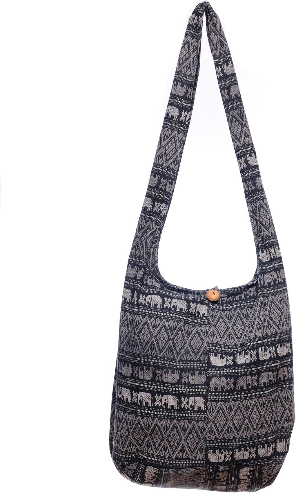 Avarada Thai Cotton Hippie Hobo Sling Crossbody Bag Messenger Purse Bohemian Elephant Print