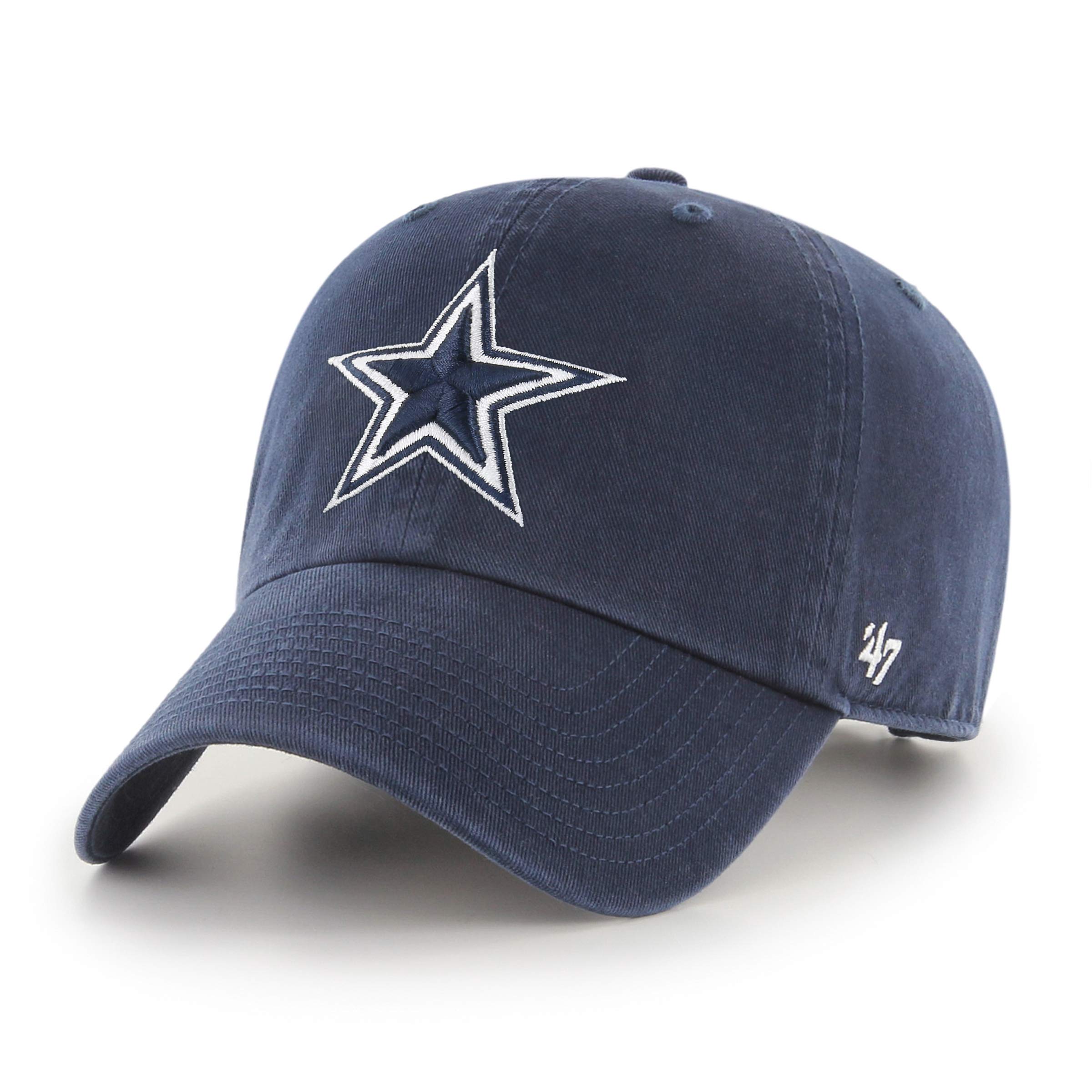 47 Dallas Cowboys NFL Clean Up Unisex Baseball Cap, Adjustable, Team Badge, Navy Blue