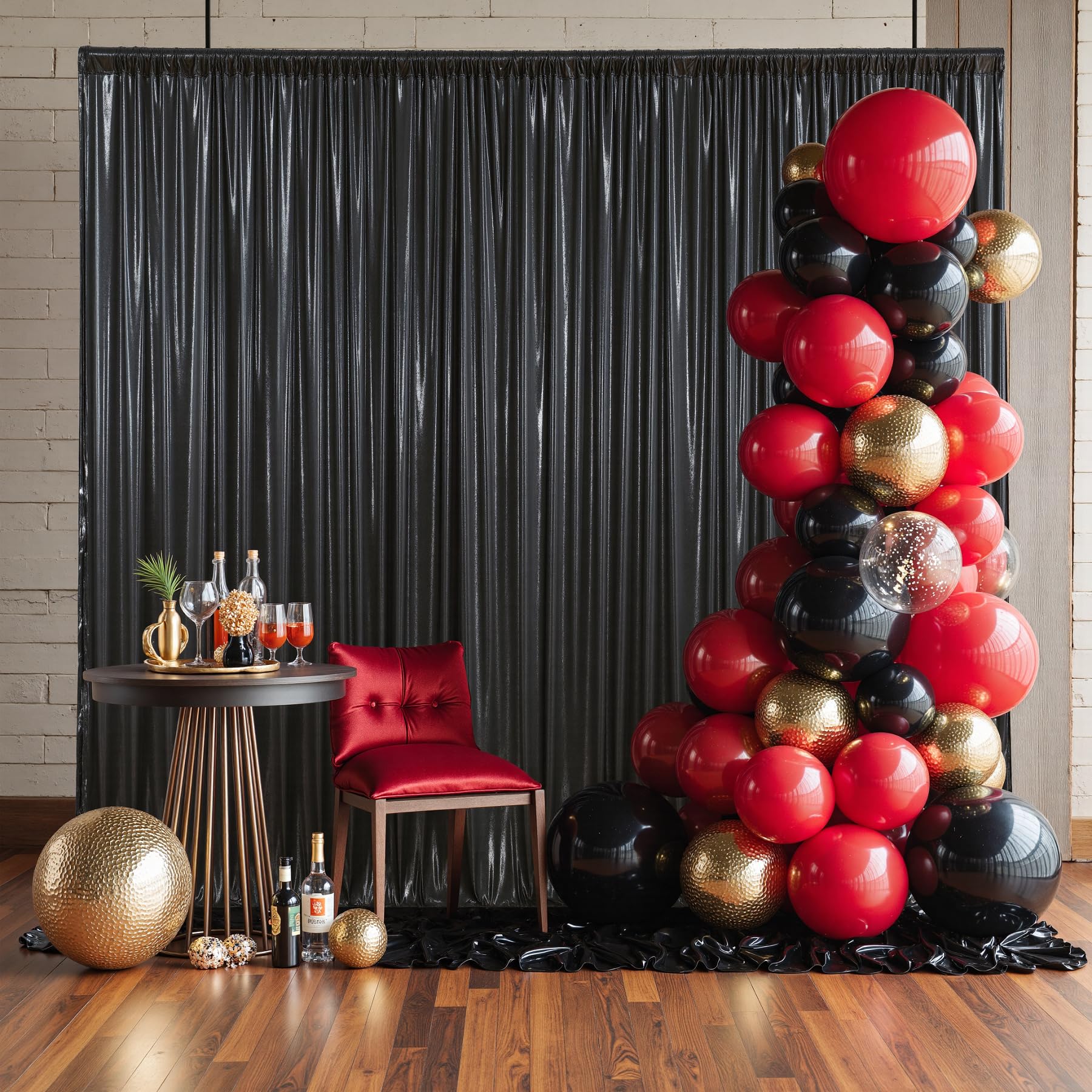 Outpain Thick 10 ft x 10 ft Black Sequin Backdrop