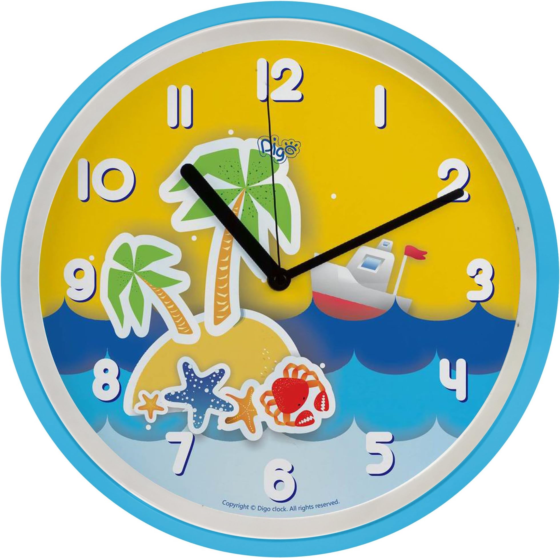 Mehousa Silent 10” Large Starfish Nursery Non Ticking Wall Clock for Kids | Nautical Wall Decor I Silent Sweep Operation | Quartz Clocks for Children Nursery/Preschool/Playroom/Boys & Girls Bedroom