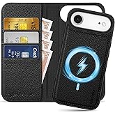 SHIELDON Detachable Case Wallet for iPhone Air 6.5-inch 5G | Genuine Leather, 2 in 1 Design, Wireless Charging, Kickstand, RFID Blocking Card Holder, Flip Magnetic Cover 2025 - Pebbled Black