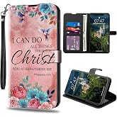 for Motorola Moto G Stylus 2025 5G Wallet Case with Credit Card Slots Holder, PU Leather Shockproof RFID Blocking Cover for Motorola Moto G Stylus 2025 5G,Bible Philippians 4-13