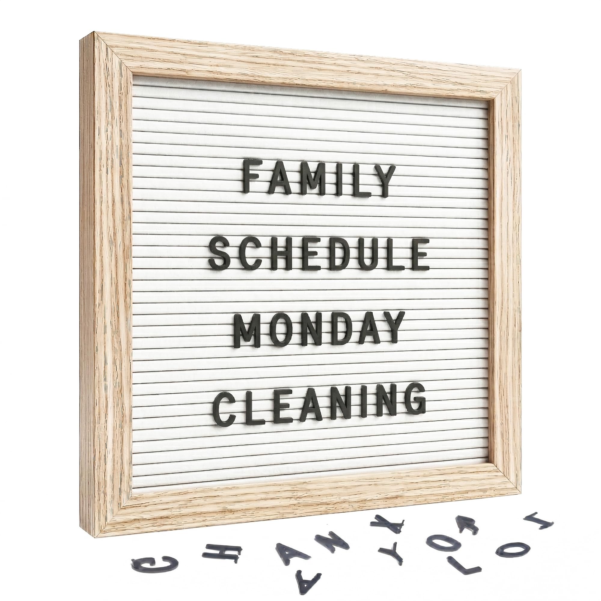 Changeable Felt Letter Board 25x25cm, White Felt, 336 Letters, Symbols & Emojis - Perfect for Home, Office, Baby Showers & New Birth Celebrations