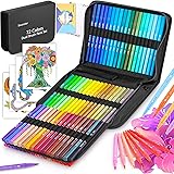 Coloring Markers Pens Set for Adult Coloring Book, Soucolor 72 Colors Dual Tip Art Markers (Fineliner&Brush, Numbered Penhold