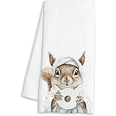 FTKBGHY Funny Squirrel Gifts Hand Towels for Bathroom Decor, Gifts for Squirrel Lovers, Cute Wild Animal Squirrels Decorative Hand Towels for Kids Bathroom Restroom Room, 16x24 Inch