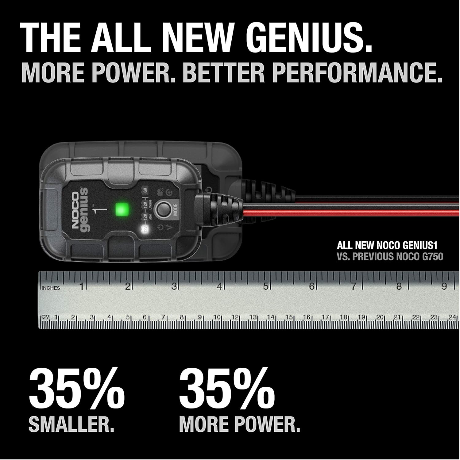 NOCO GENIUS1, 1-Amp Fully-Automatic Smart Charger, 6V And 12V Battery Charger, Battery Maintainer, And Battery Desulfator With Temperature Compensation: Automotive