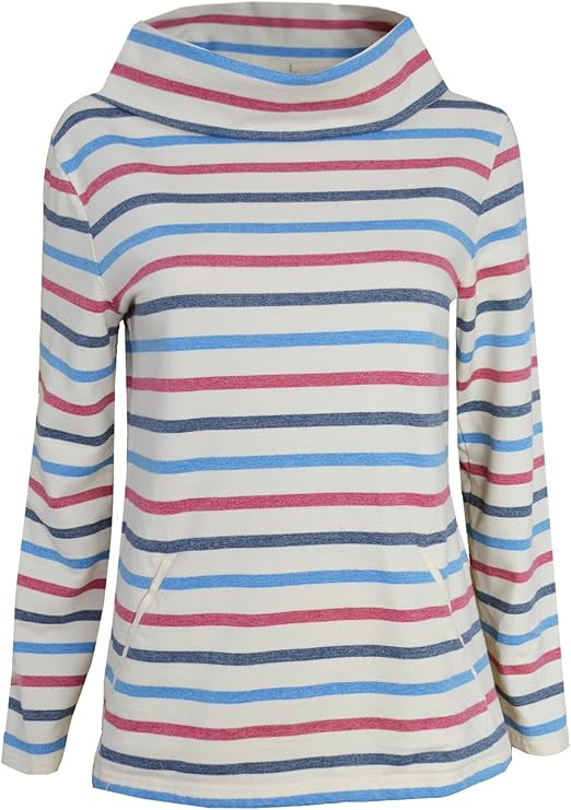 Seasalt ex 820 Boslowick Off White Pink Blue Striped Nautical Sweatshirt 316 (8) Amazon.co.uk