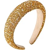 Gmmidea Pearl Rhinestone Women Headband Fashion Bling Beaded Crystal Diamond Headband Glitter Bejeweled Padded Hairband Holiday Girls Headpiece Sparkle Hair Accessories C-Gold